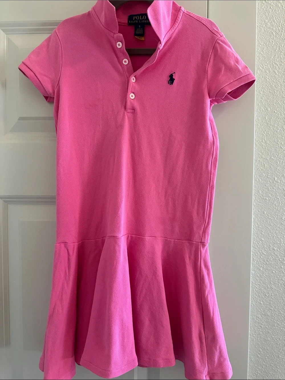 Ralph Lauren Hot Pink Polo Dress with Navy Logo